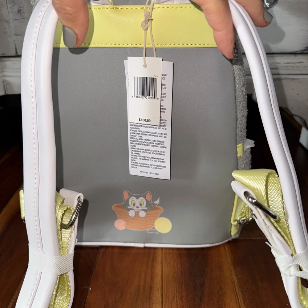 Disney Parks Loungefly Gray and White Figaro Backpack